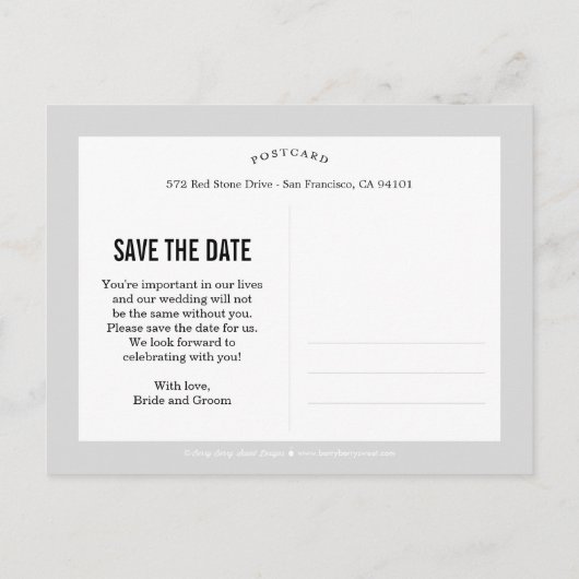 繊細に現れた日付はがきを除く 案内ポストカード (裏面)