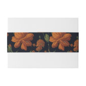 繊細エレガントなオレンジ色の白フローラ 招待状ベリーバンド (裏面例)