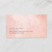 繊細エレガントなピーチの水色 名刺 (裏面)