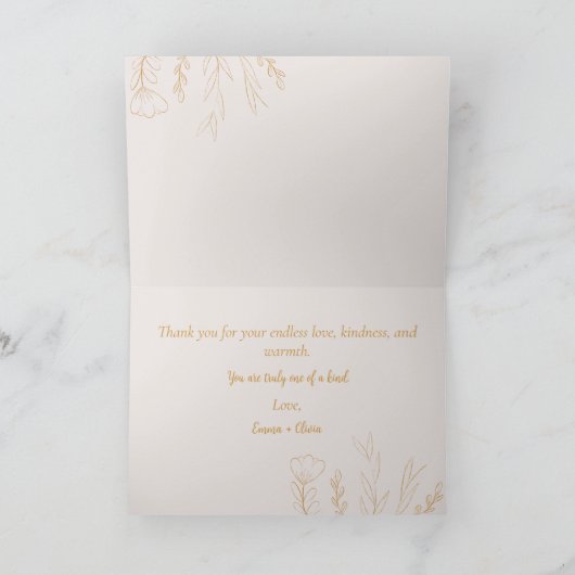 繊細エレガントなフローラ母のデイカード カード (内部)