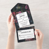 繊細エレガントなロマンチックな花結婚フローラ オールインワン招待状 (貼ってはがせる)