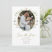 繊細エレガントな水彩野結婚花 セーブザデート (スタンド正面)