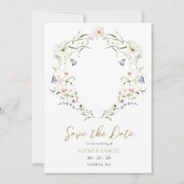 繊細エレガントな水彩野結婚花 セーブザデート