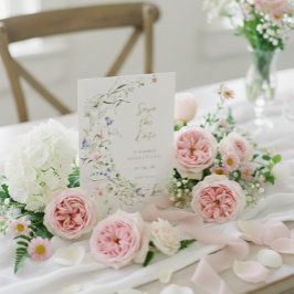 繊細エレガントな水彩野結婚花 セーブザデート