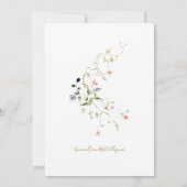 繊細エレガントな水彩野結婚花 セーブザデート (裏面)