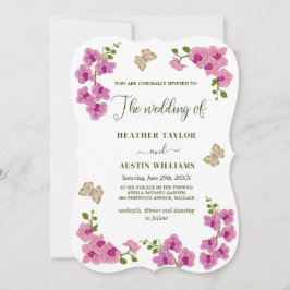 繊細エレガントな紫の蘭ボヘミアン植物学 招待状