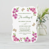 繊細エレガントな紫の蘭ボヘミアン植物学 招待状 (スタンド正面)