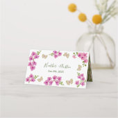 繊細エレガントな紫の蘭ボヘミアン プレイスカード (裏面)