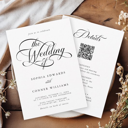 繊細エレガントな結婚台本が一つになる 招待状