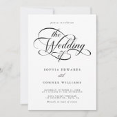 繊細エレガントな結婚台本が一つになる 招待状 (正面)