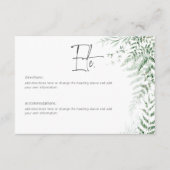 繊細エレガントな緑の結婚シダの詳細 エンクロージャーカード (正面)