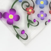 繊細カラフルな花 フリースブランケット (角)