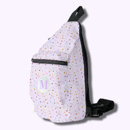 繊細スタイリッシュな山花ラベンダー スリングバッグ