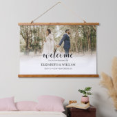 繊細モダンなスクリプ結婚ト写真 吊り下げ型タペストリー (寝室)