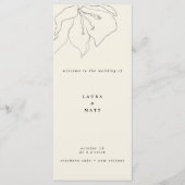 繊細モダンな柔らかい卵の殻のフローラ結婚の プログラム (正面)