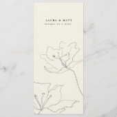 繊細モダンな柔らかい卵の殻のフローラ結婚の メニュー (裏面)