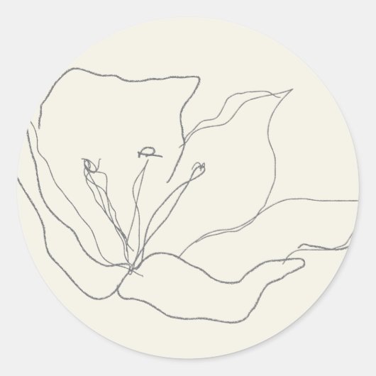 繊細モダンな柔らかい卵の殻フローラ ラウンドシール (正面)