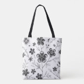 繊細素晴らしな線の花と離れ トートバッグ (裏面)