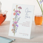 繊細素朴なアクリルフローラ結婚のオープンバー 台座サイン (インサイチュ)