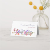 繊細素朴なアクリルフローラ結婚ブーケ プレイスカード (裏面)