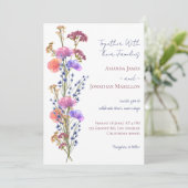 繊細素朴なアクリルフローラ結婚ブーケ 招待状 (スタンド正面)