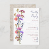 繊細素朴なアクリルフローラRSVP結婚's エンクロージャーカード (正面/裏面)