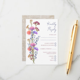 繊細素朴なアクリルフローラRSVP結婚's エンクロージャーカード