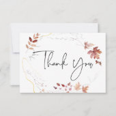 繊細素朴なブルゴーニュの錆び紅葉結婚ズ サンキューカード (正面)