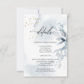 繊細2 エレガントなダスティーブルーの水彩植物 招待状 (正面)