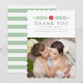 繊細 |ありがとうござ結婚います サンキューカード (正面/裏面)