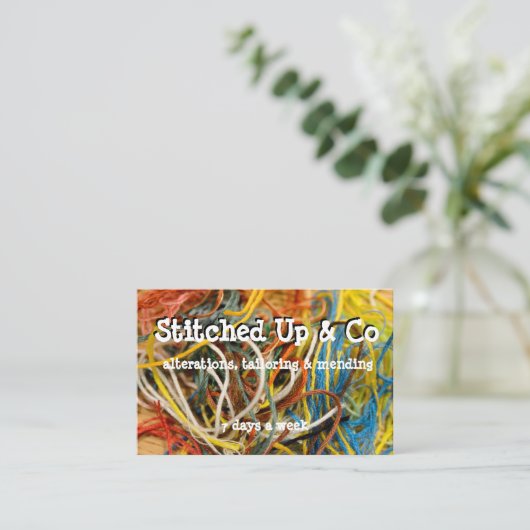 繊維カラフルテーマ名刺 名刺 (スタンド正面)