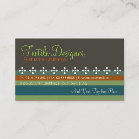 繊維ストライプ名刺 名刺 (正面)