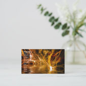 繊維状のファンタジーの名刺のテンプレート 名刺 (スタンド正面)