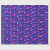 繋がったニューロン ネオンパープル ラッピングペーパー (フラット)