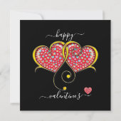 繋がったハートのカスタムエレガントバレンタインデー カード (裏面)