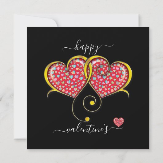 繋がったハートのカスタムエレガントバレンタインデー カード (裏面)