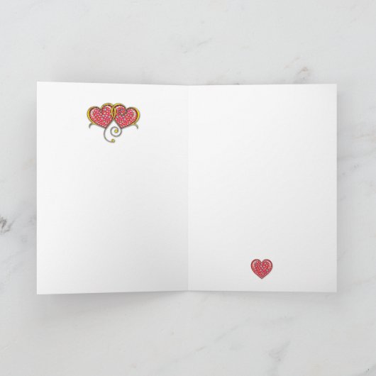繋がったハートのカスタムエレガントバレンタインデー カード (内部)