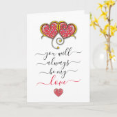 繋がったハートのカスタムエレガントバレンタインデー カード (黄色い花)