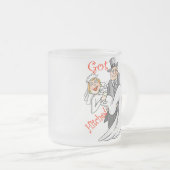 繋がれた新婚旅行のマグを得ます フロストグラスマグカップ (正面右)