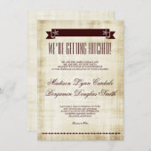 繋がれた素朴な国の結婚式招待状を得ること 招待状 (正面/裏面)