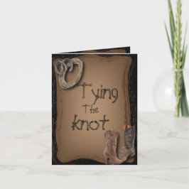 繋がれた西部のカウボーイ・ブーツの結婚を得ること 案内状