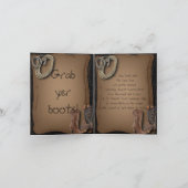 繋がれた西部のカウボーイ・ブーツの結婚を得ること 案内状 (内部)