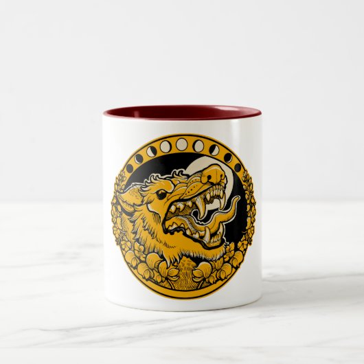 繋ぎ止めますマグを用心して下さい ツートーンマグカップ (中央)