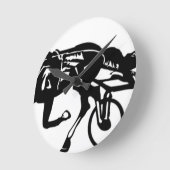 繋駕競走の馬 ラウンド壁時計 (傾斜)