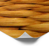 織られた靭皮の背景テクスチャ ブラウン ポスター (角)