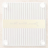 織られるカスタムなブラウン及びクリーム色の垂直は縞で飾ります ガラスコースター (裏面)