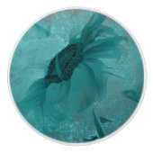 織られるヒマワリの青くモダンなヴィンテージ セラミックノブ (正面)