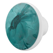 織られるヒマワリの青くモダンなヴィンテージ セラミックノブ (右)