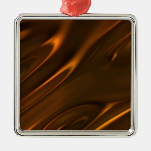織られる熱い溶かされた液体チョコレート メタルオーナメント (正面)