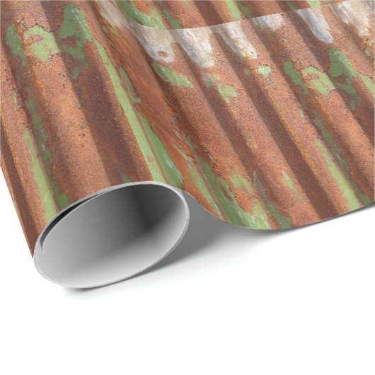 織られる錆ついた腐食された波形鉄板| ラッピングペーパー (ロールコーナー)